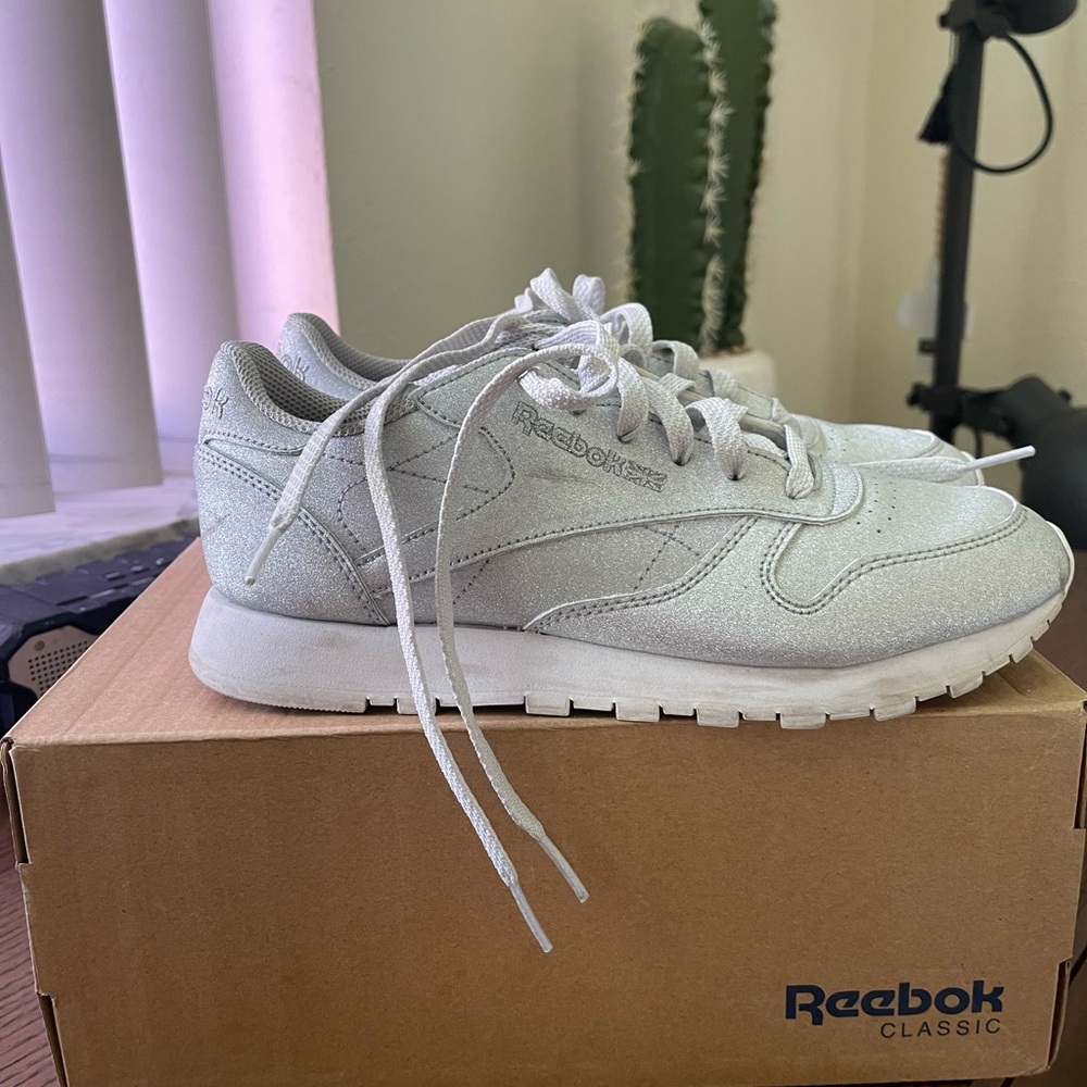 Gigi Hadid special edition glittery Reebok classics sneakers